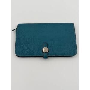 Hermes Dogon Duo Wallet Blue